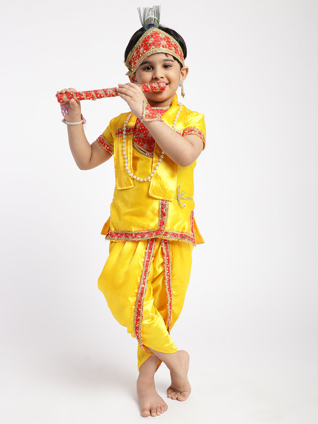 6 Pieces Cotton Kids Lord Krishna Dress, 0-5 Years