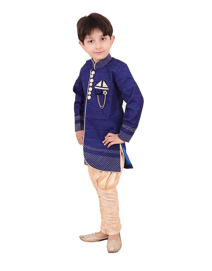 ahhaaaa Boys' Cotton Silk Sherwani & Pyjama - ahhaaaa.com