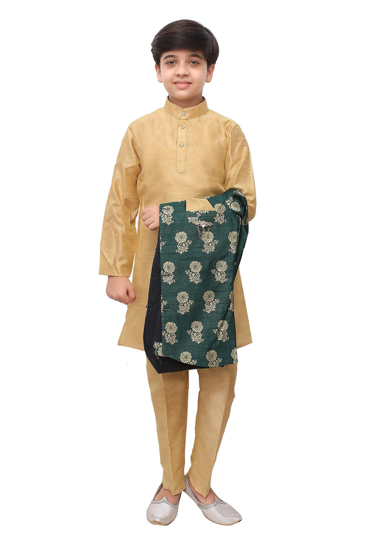 Ahhaaaa Kids Ethnic Indo-Western Sherwani Set For Boy - ahhaaaa.com
