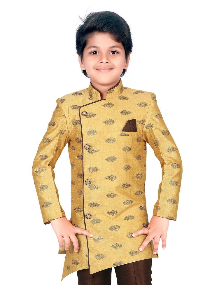 Ahhaaaa Ethnic Printed Embroidery Sherwani and Pyjama for Boys - ahhaaaa.com
