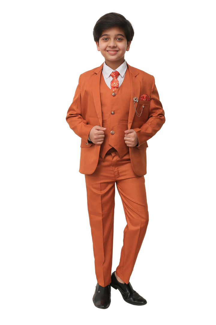 Ahhaaaa Solid Color 5-Piece Suit Set For Boys - ahhaaaa.com