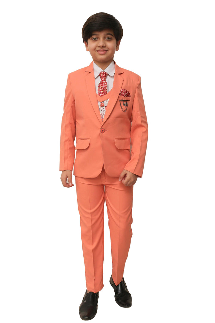 Ahhaaaa Cotton Floral Vest 5-Piece Suit Set For Boys - ahhaaaa.com