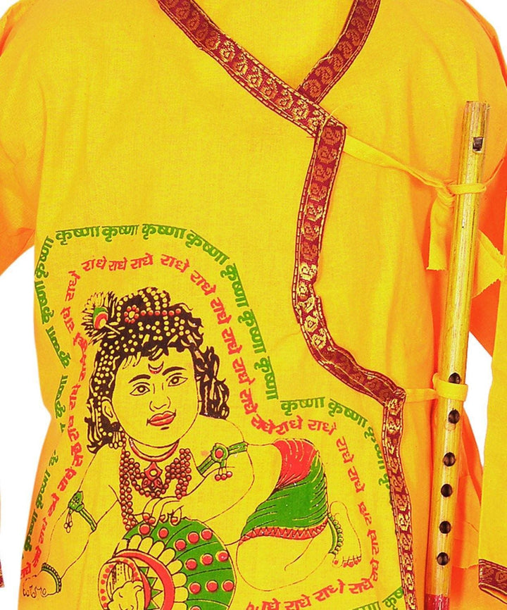 Ahhaaaa Kids Ethnic Yellow Krishna Dress Dhoti and Kurta For Kids Boys - ahhaaaa.com