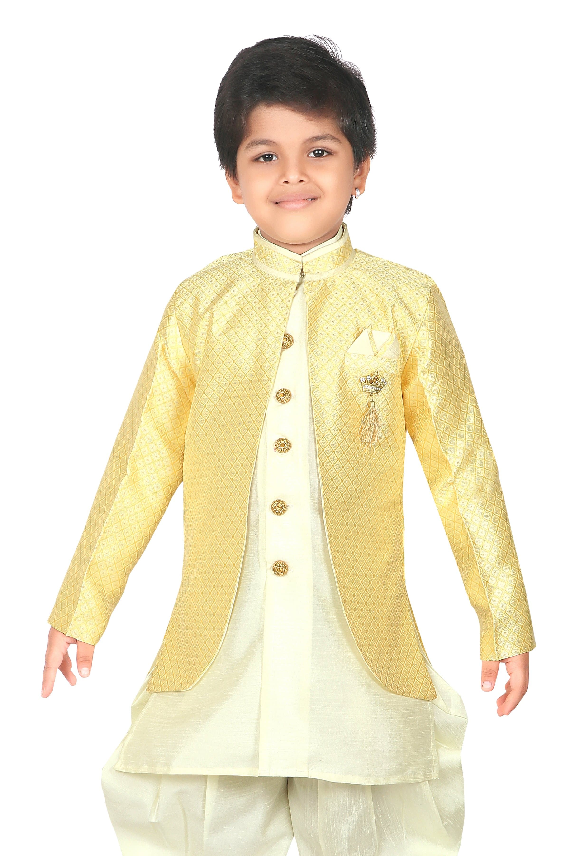 Buy Jeetethnics Boys Yellow Kurta Set with Dhoti Pants (3066) at Amazon.in
