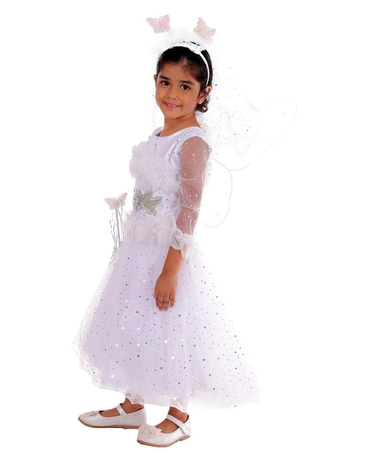 Ahhaaaa Kids Star Print A-Line Pari Dress/Christmas Dress/Maxi Dress/Gown - ahhaaaa.com
