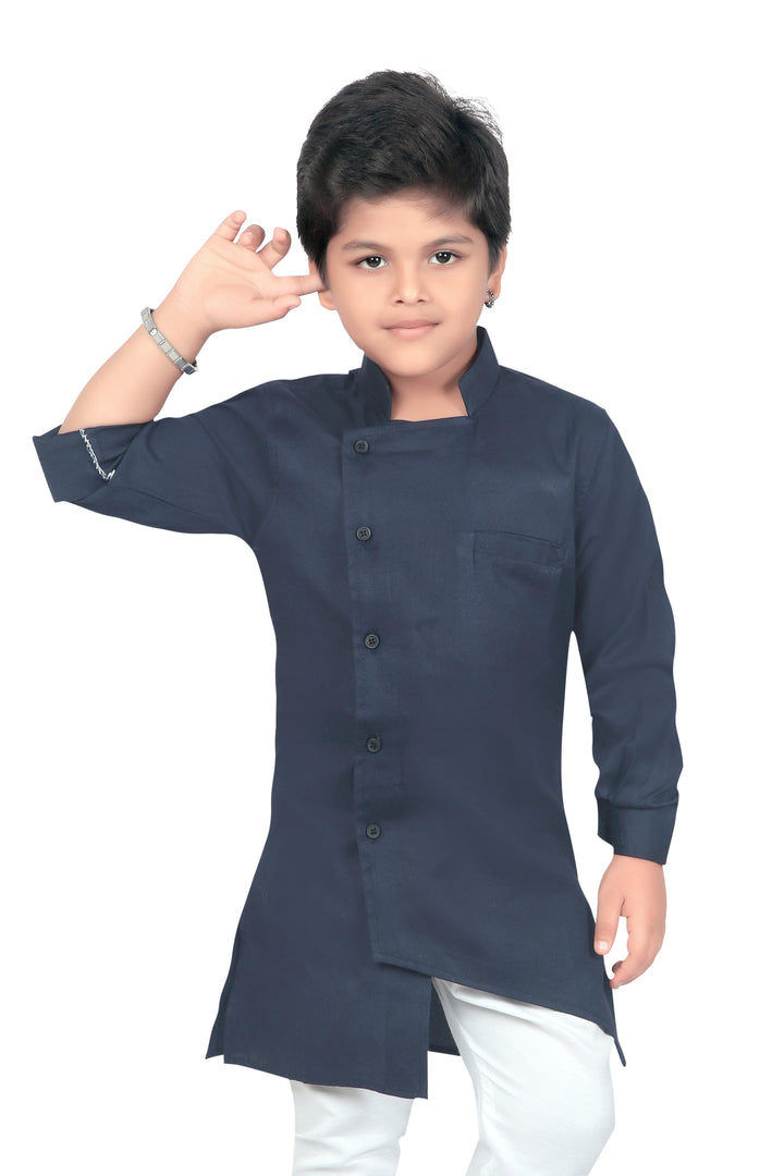 Ahhaaaa Kids Ethnic Wear Indo Western Kurta and Pyjama Set for Boys - ahhaaaa.com