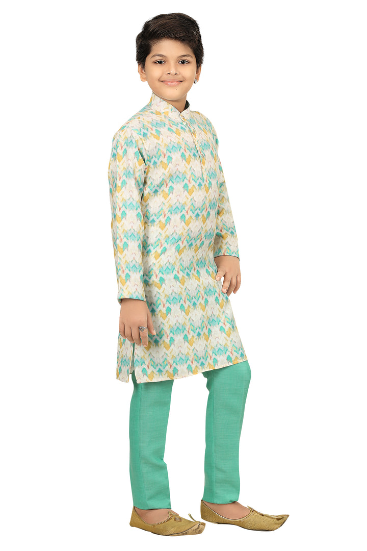 Ahhaaaa Kids Ethnic Silk Blend Kurta Pajama Set for Boys