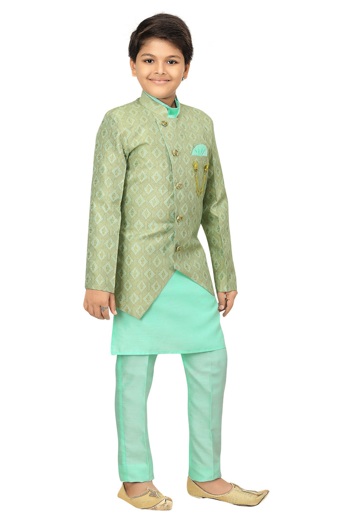 Ahhaaaa Kids Ethnic Wear Sherwani Kurta and Pajama Set For Boys
