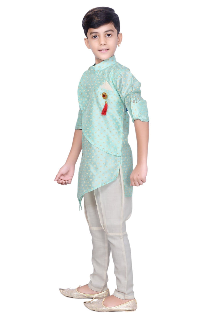 Ahhaaaa Kids Ethnic Silk Blend Kurta Pyjama for Boys - ahhaaaa.com