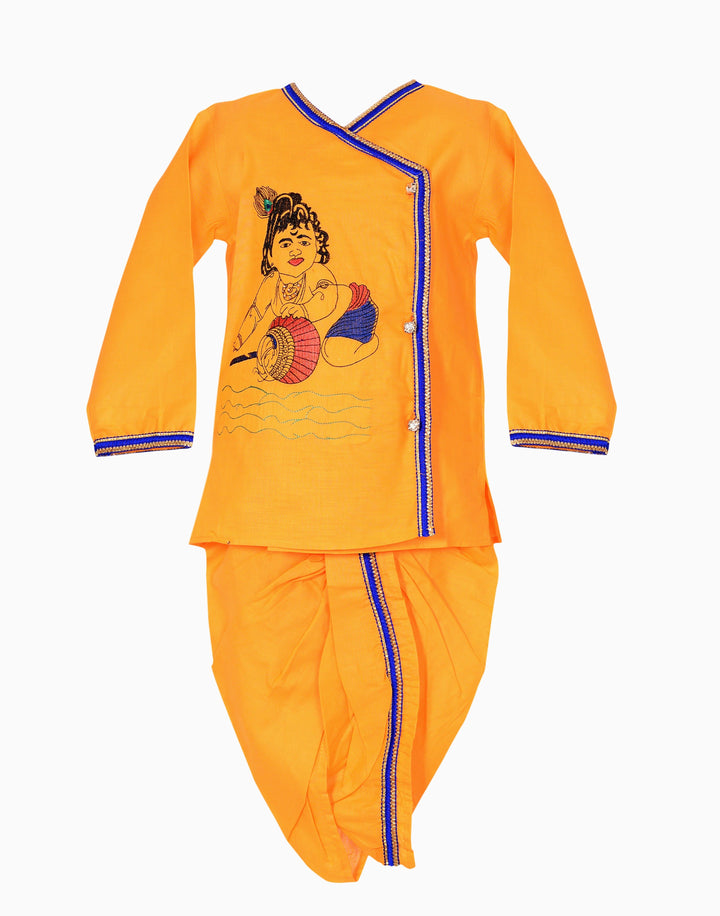 Ahhaaaa Cotton Handwork Ethnic Dress Kurta with Dhoti Pant for Boys - ahhaaaa.com