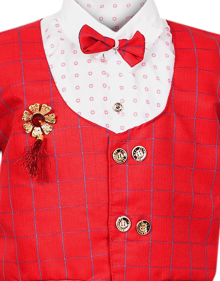 Ahhaaaa Kids Ethnic Cotton Blend Waistcoat Shirt and Trouser For Boys - ahhaaaa.com
