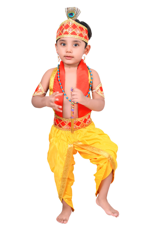 Ahhaaaa Kids Ethnic Krishna Dress Costume Wear For Boys