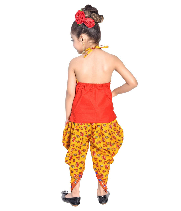 Ahhaaaa Kids Cotton Patiala Suit Top With Dhoti Pant For Girls - ahhaaaa.com