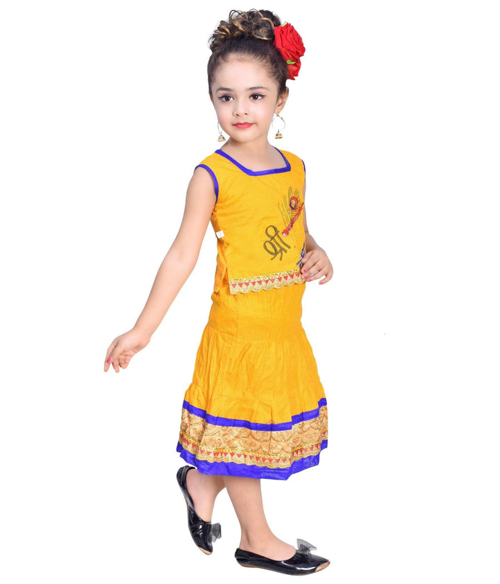 Ahhaaaa Kids Cotton Lehenga Choli Radha Dress For Baby Girls - ahhaaaa.com