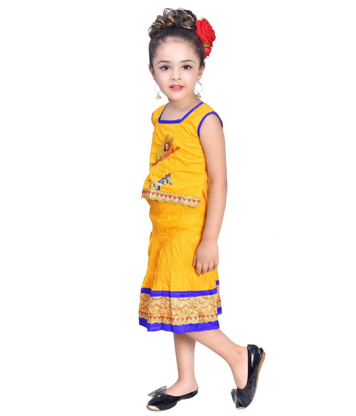 Ahhaaaa Kids Cotton Lehenga Choli Radha Dress For Baby Girls - ahhaaaa.com