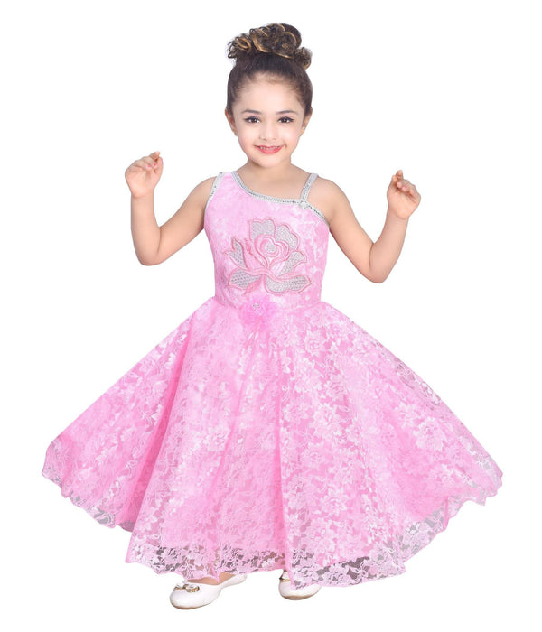 AHHAAAA Kids Cotton A-Line Maxi Dress/Angel Pari Dress/Christmas Gown - ahhaaaa.com