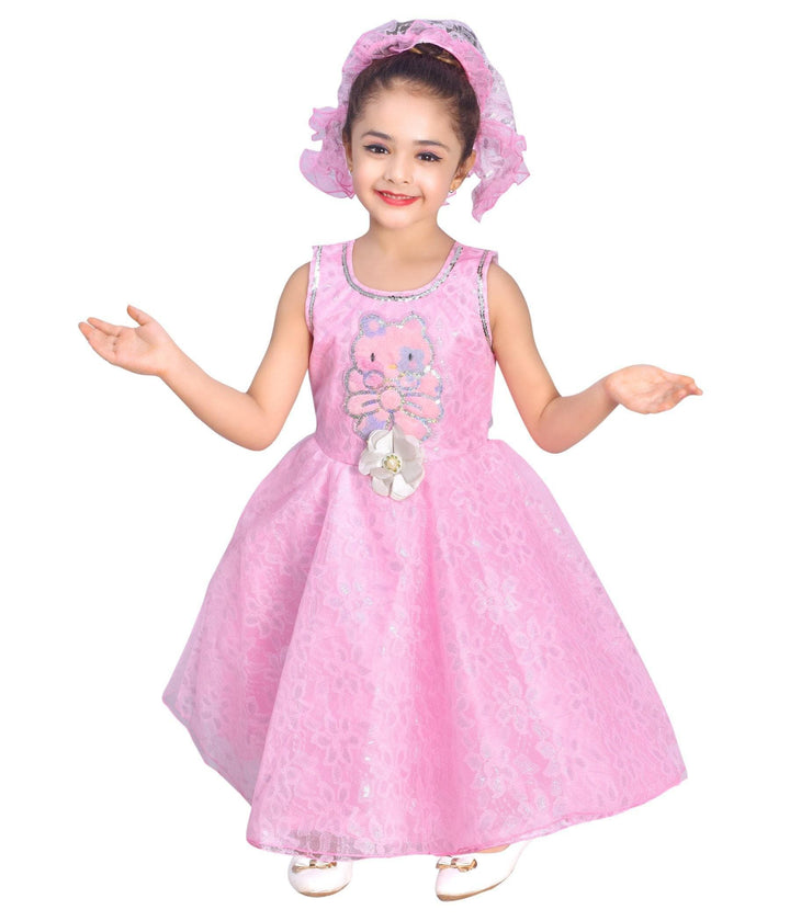 AHHAAAA Kids Cotton A-Line Maxi Dress/Angel Pari Dress/Christmas Gown - ahhaaaa.com