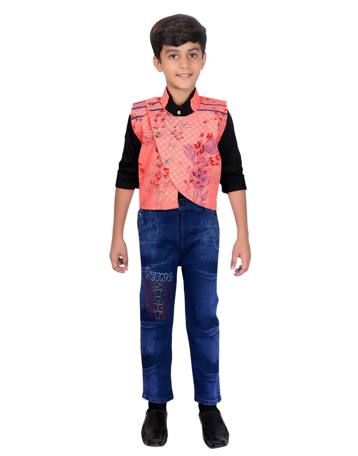 Ahhaaaa Kids Cotton Blend Waistcoat Shirt and Pant for boys - ahhaaaa.com