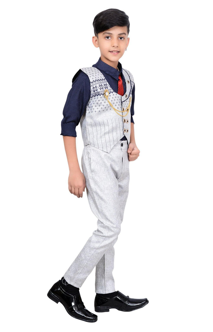 Ahhaaaa Kids Ethnic Blend Waistcoat Pant Shirt For Boys - ahhaaaa.com