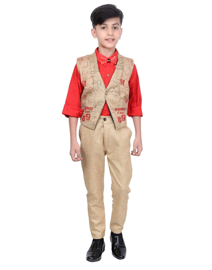 Ahhaaaa Kids Ethnic Blend Waistcoat Pant Shirt For Boys - ahhaaaa.com