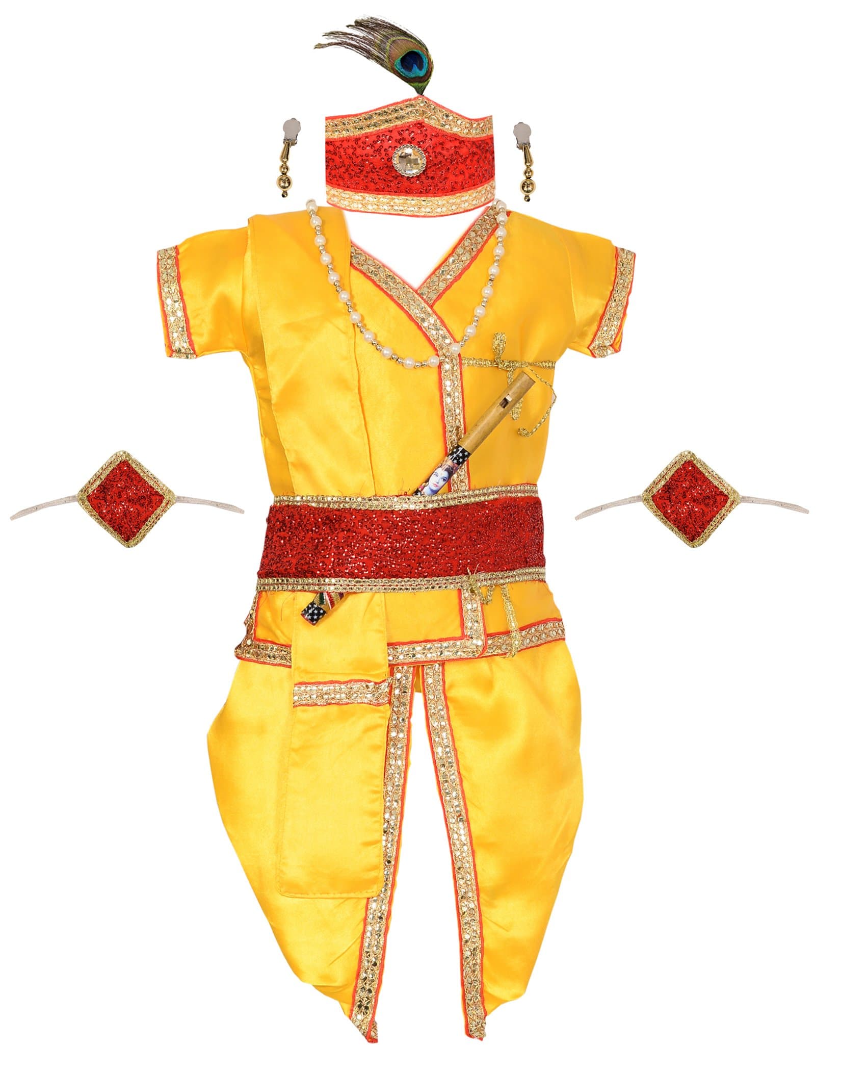 Krishna Dress Dhoti Kurta Stole Janmashtami Kids Fancy Dress Costume