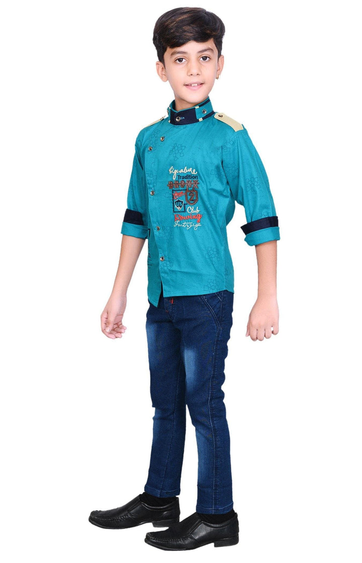 Ahhaaaa Kids Ethnic Cotton Blend Shirt and Pant for boys - ahhaaaa.com