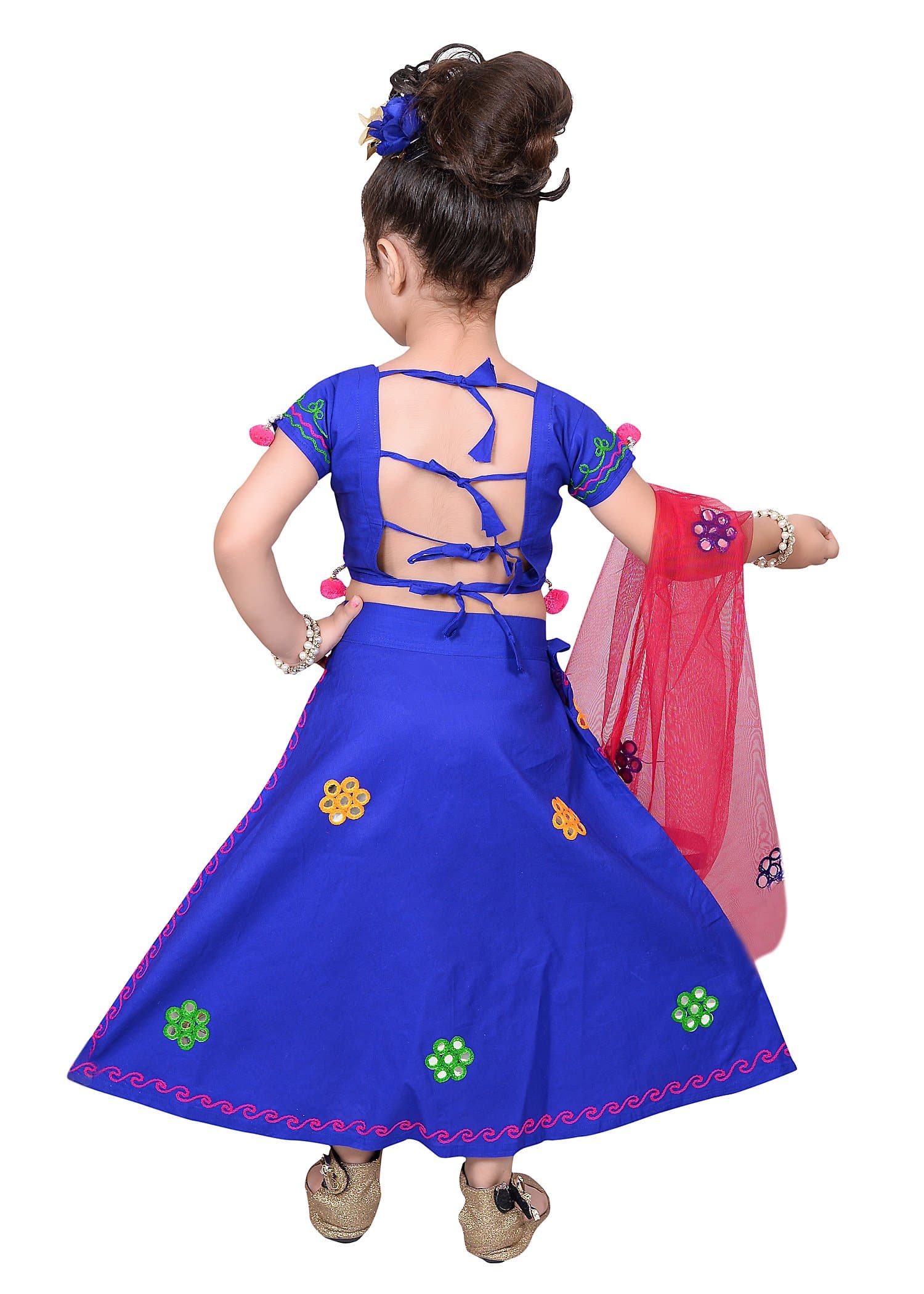Buy kalindi laxmi,Radha Dress,Siya Dress, maa Durga Dress Set 6. inch  lahnga Size i Work with Set 0f-4 plz See Size Chart in Image Special for  Summer and janmashtmi Colour-Peach Online at