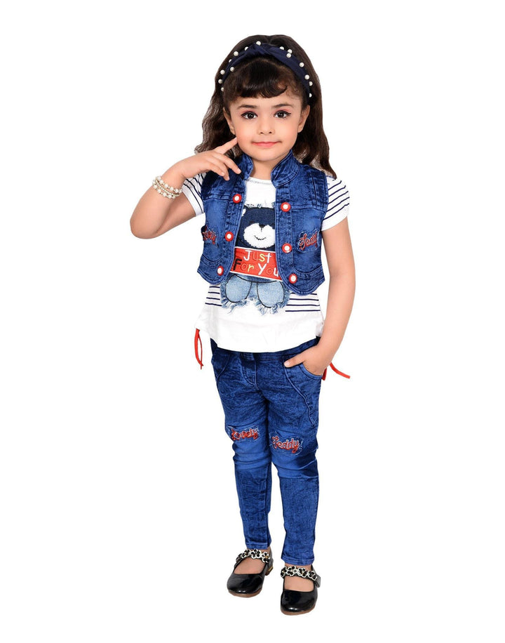 AHHAAAA Baby Girl's Western Top Jeans and Jacket Set - ahhaaaa.com