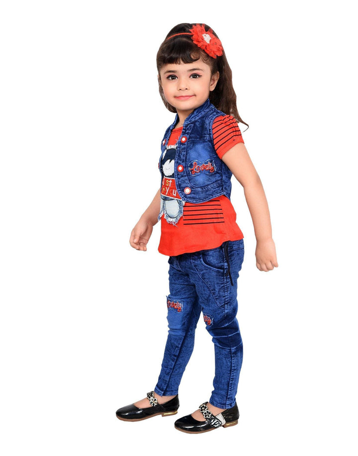AHHAAAA Baby Girl's Western Top Jeans and Jacket Set - ahhaaaa.com