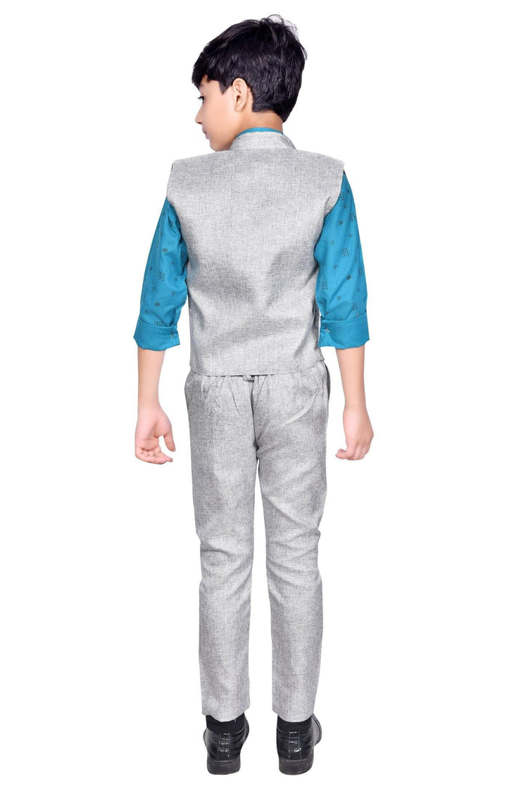 Ahhaaaa Kids Ethnic Cotton Blend Waistcoat Pant Shirt For Boys - ahhaaaa.com