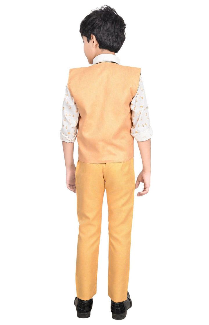 Ahhaaaa Cotton Blend Kids Ethnic Waistcoat Shirt and Pant Set for Boys - ahhaaaa.com