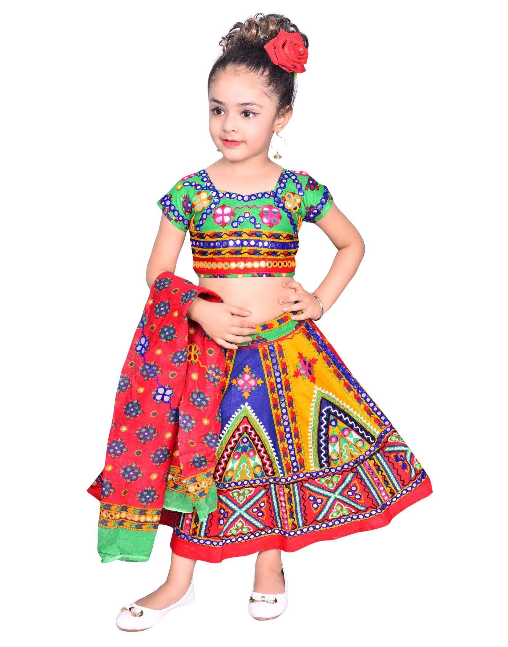 Girls Lehenga Choli Fab India Rajasthani Jaipuri Sz 6-8 Kids Ghaghra Lehnga  Desi | eBay