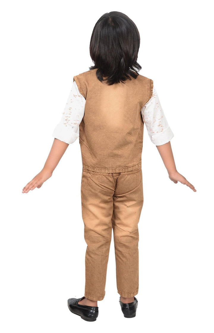 Ahhaaaa Kids Ethnic Denim Waistcoat Pant and Shirt for Boys - ahhaaaa.com