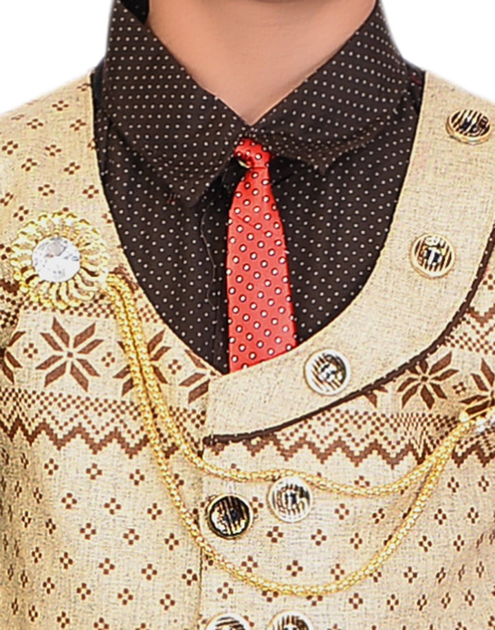 ahhaaaa Boy's Cotton Blend Pant Shirt Waistcoat with Tie - ahhaaaa.com
