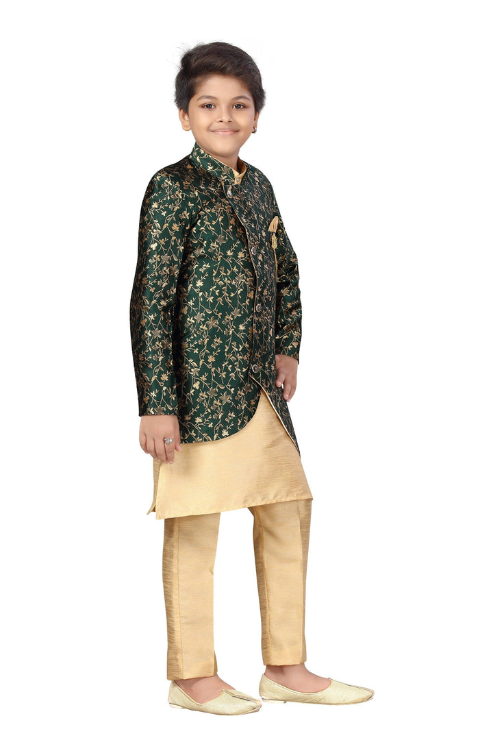 Ahhaaaa Kids Ethnic Wear Sherwani Kurta and Pajama Set For Boys - ahhaaaa.com