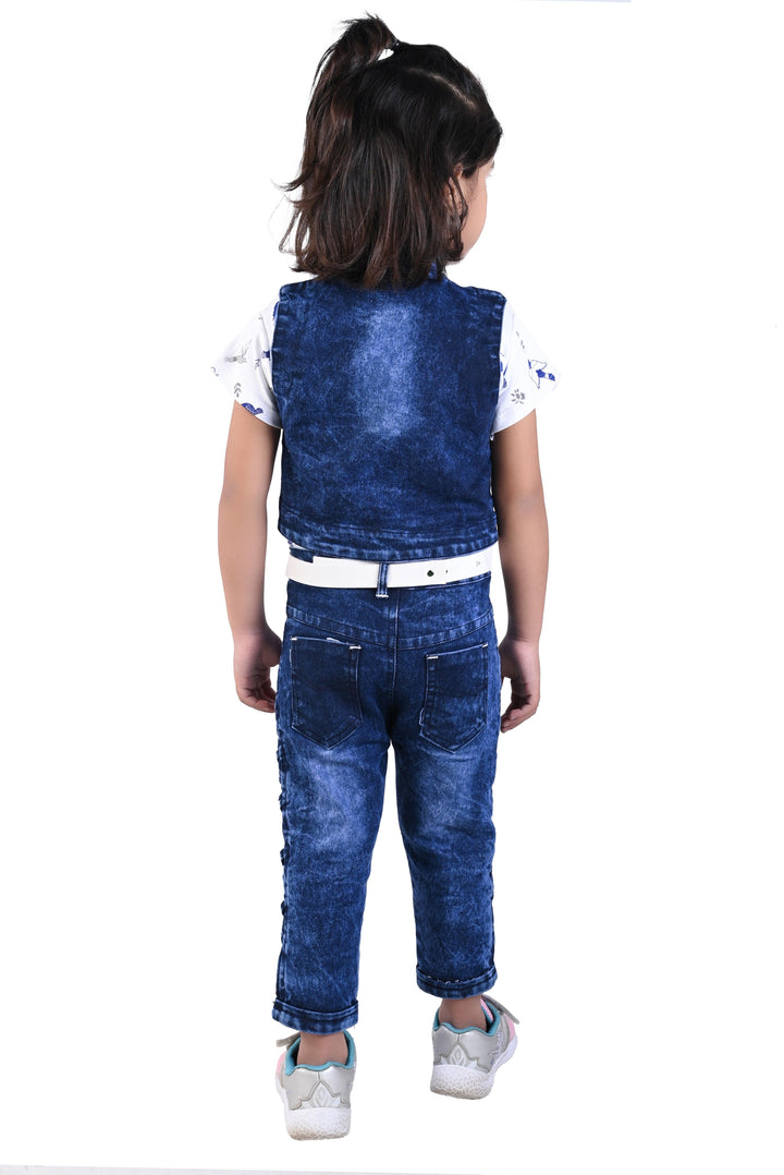 Ahhaaaa Kids Western Cotton Top and Denim Jacket with Jeans Set for Baby Girls - ahhaaaa.com
