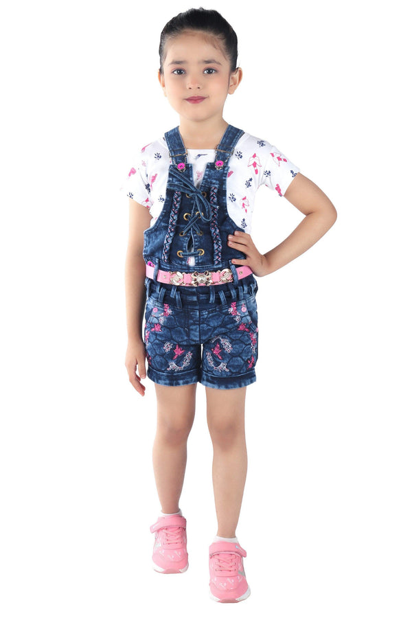 White Dangree for Girls for Any Occasion/ Girls Dress/top dungaree kids/  dungaree top girl kids/