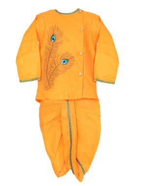 Ahhaaaa Cotton Handwork Ethnic Dress Kurta with Dhoti Pant for Boys