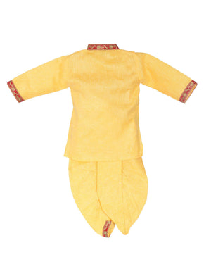 Ahhaaaa Cotton Kids Krishna Handicraft Dress Kurta with Dhoti Pant for Boys