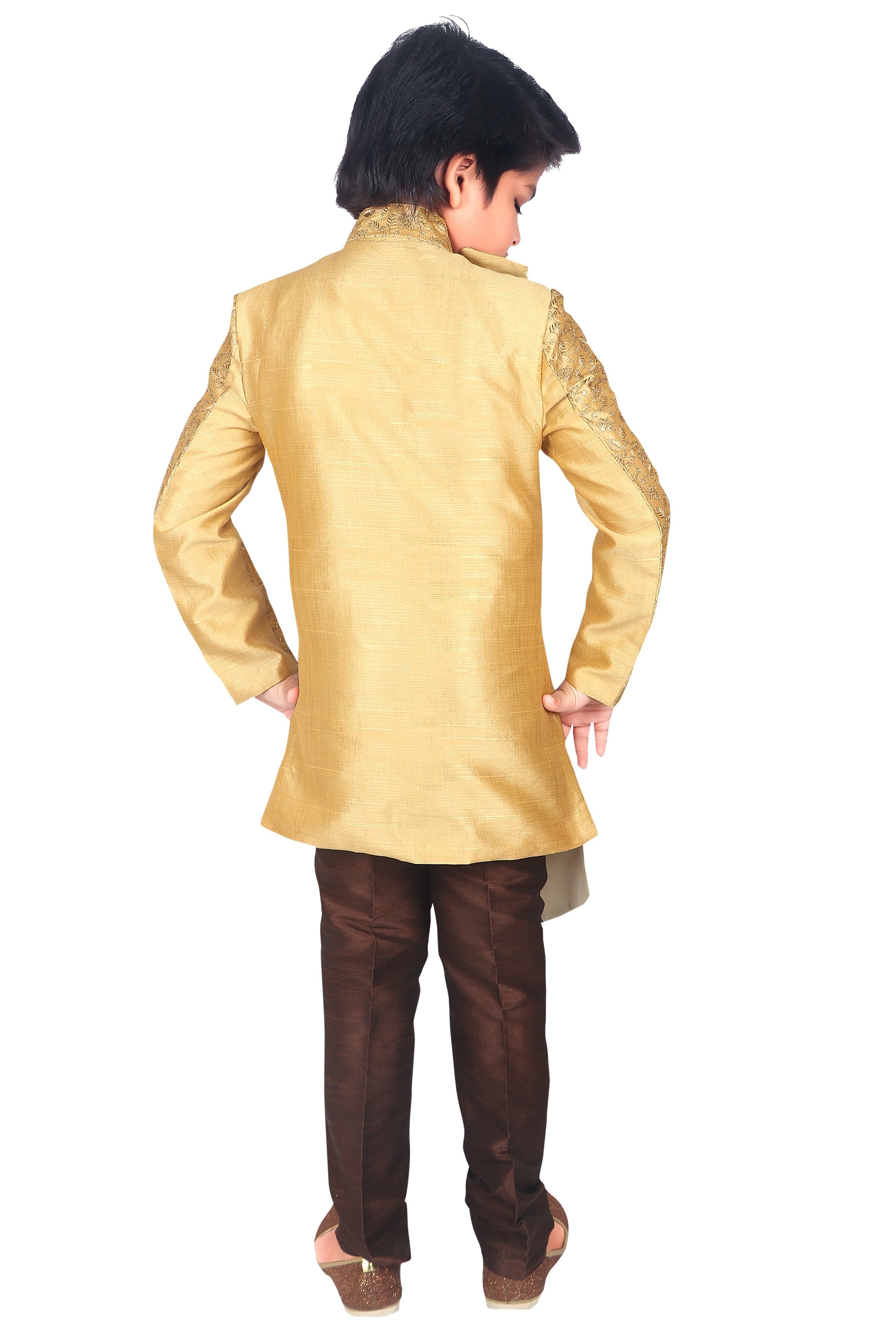 Ahhaaaa Ethnic Handwork Embroidery Sherwani Set For Boys