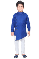 Ahhaaaa Ethnic Wear Casual Cotton Kurta and Pyjama Set For Boys Blue