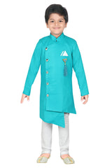 ahhaaaa ethnic wear Indo Western Kurta Pyjama Set for Boys Sky Blue