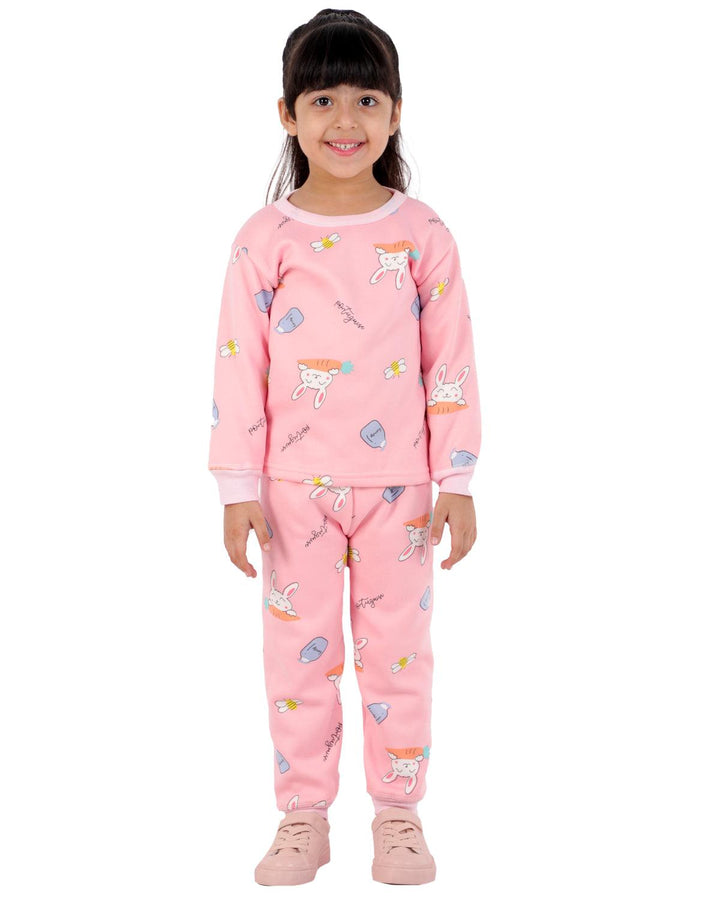 Ahhaaaa Kids Clothing Set Sweatshirt and Pyjama for Baby Girls and Boys Pink