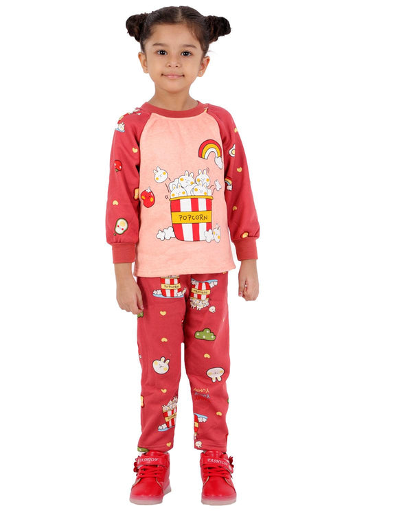 Ahhaaaa Kids Clothing Set Sweatshirt and Pyjama for Baby Girls and Boys Magenta