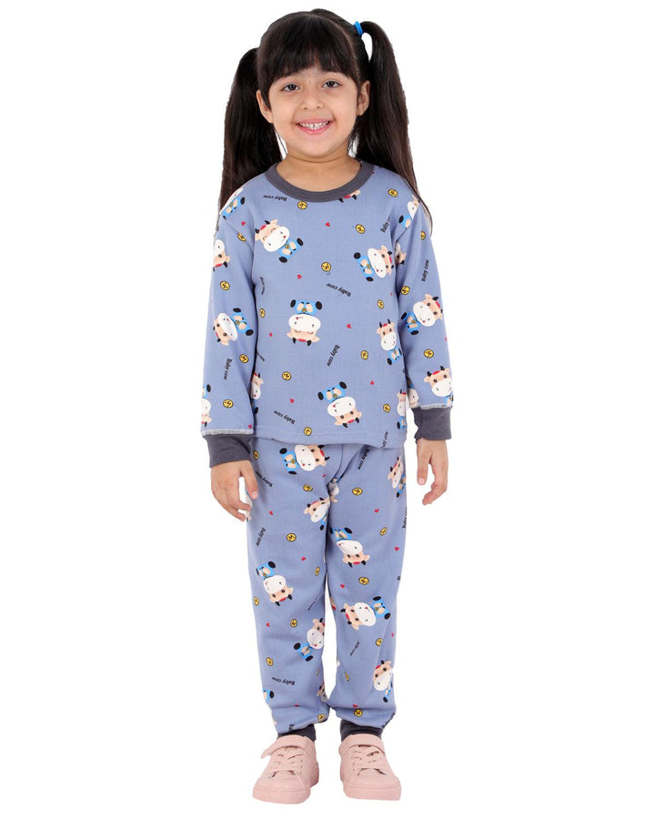 Ahhaaaa Kids Clothing Set Sweatshirt and Pyjama for Baby Girls and Boys Blue
