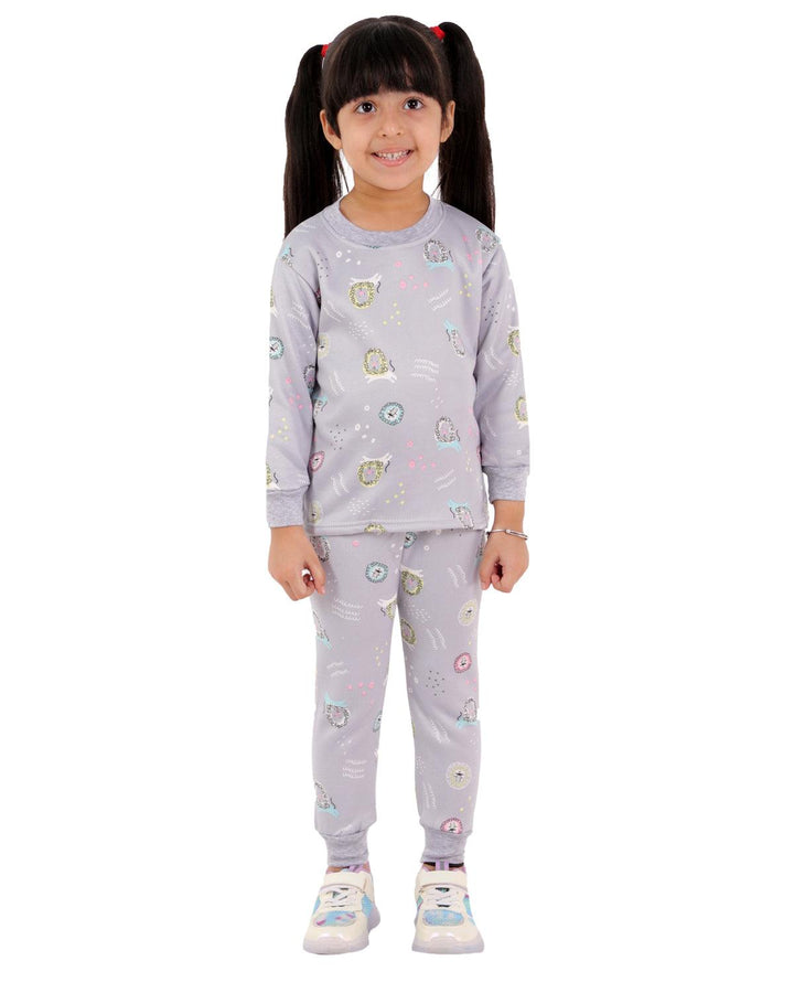 Ahhaaaa Kids Clothing Set Sweatshirt and Pyjama for Baby Girls and Boys Grey