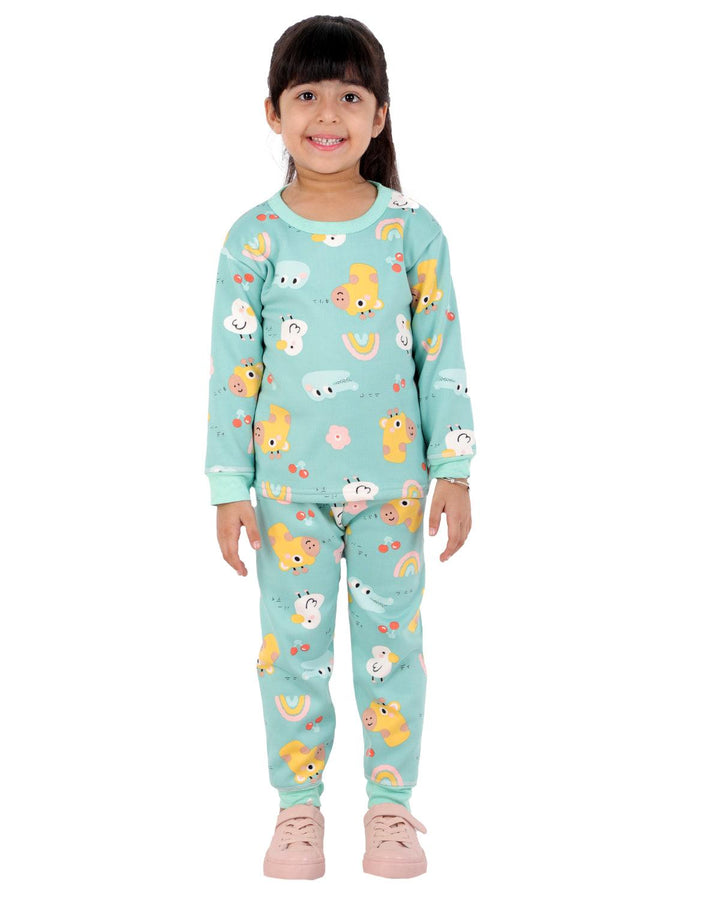 Ahhaaaa Kids Clothing Set Sweatshirt and Pyjama for Baby Girls and Boys Turquoise