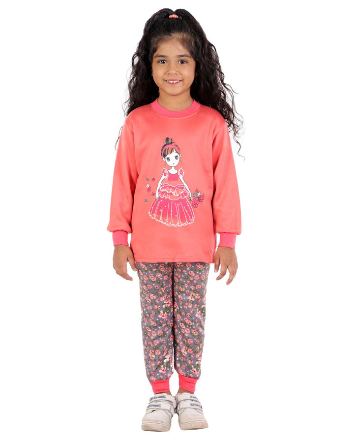 Ahhaaaa Kids Clothing Set Sweatshirt and Pyjama for Baby Girls and Boys Dark Pink