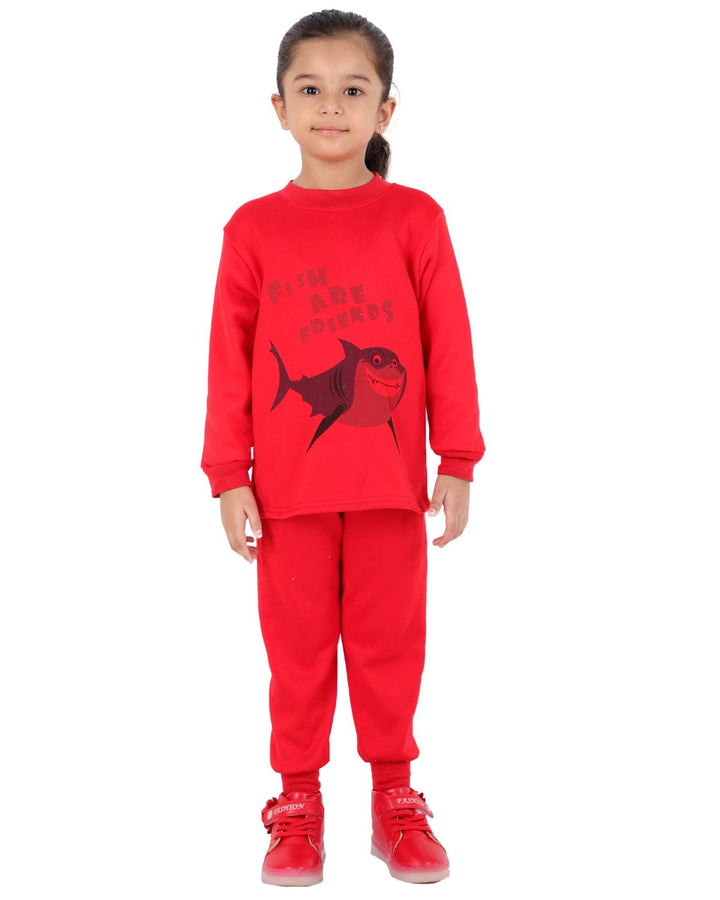 Ahhaaaa Kids Clothing Set Sweatshirt and Pyjama for Baby Girls and Boys Dark Red
