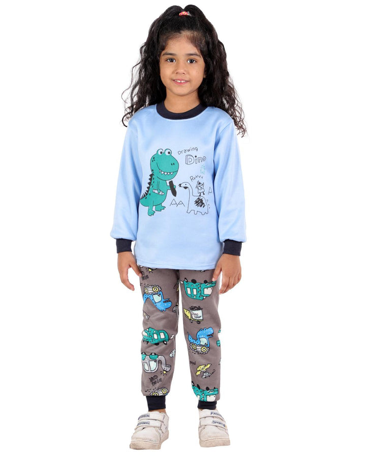 Ahhaaaa Kids Clothing Set Sweatshirt and Pyjama for Baby Girls and Boys Blue